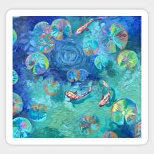 Pond of Fish and Lilly Pads Sticker